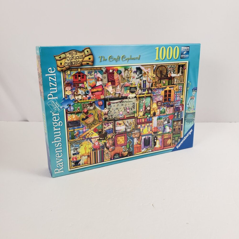 Puzzle Ravensburger 1000pc Curious Cupboard No 2 Craft 27.5x19.5 Used